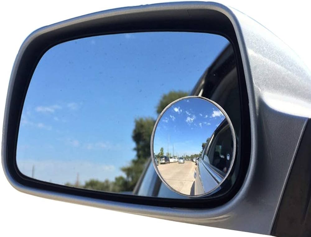 2pcs Round Blind Spot Mirrors โ Wide-Angle Lens for Enhanced Rear and Side View Visibility โ Convex Mirror for Cars, SUVs, and Trucks โ Universal Fit Safety Accessory - Plastic Material