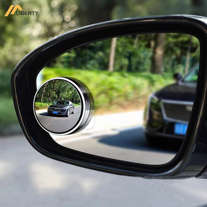 2pcs Round Blind Spot Mirrors โ Wide-Angle Lens for Enhanced Rear and Side View Visibility โ Convex Mirror for Cars, SUVs, and Trucks โ Universal Fit Safety Accessory - Plastic Material