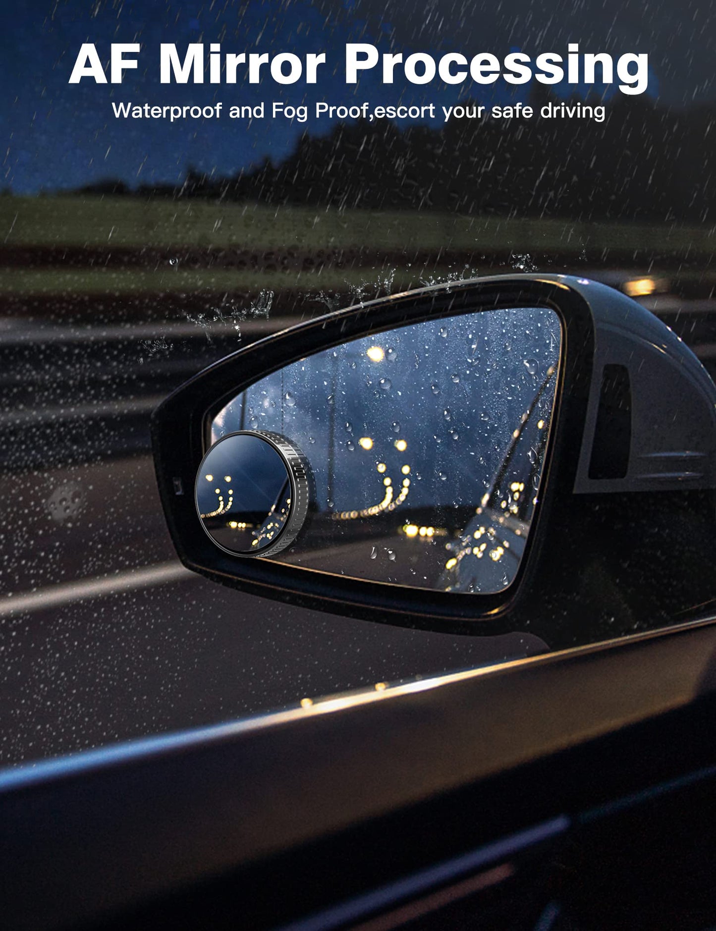 2pcs Round Blind Spot Mirrors โ Wide-Angle Lens for Enhanced Rear and Side View Visibility โ Convex Mirror for Cars, SUVs, and Trucks โ Universal Fit Safety Accessory - Plastic Material