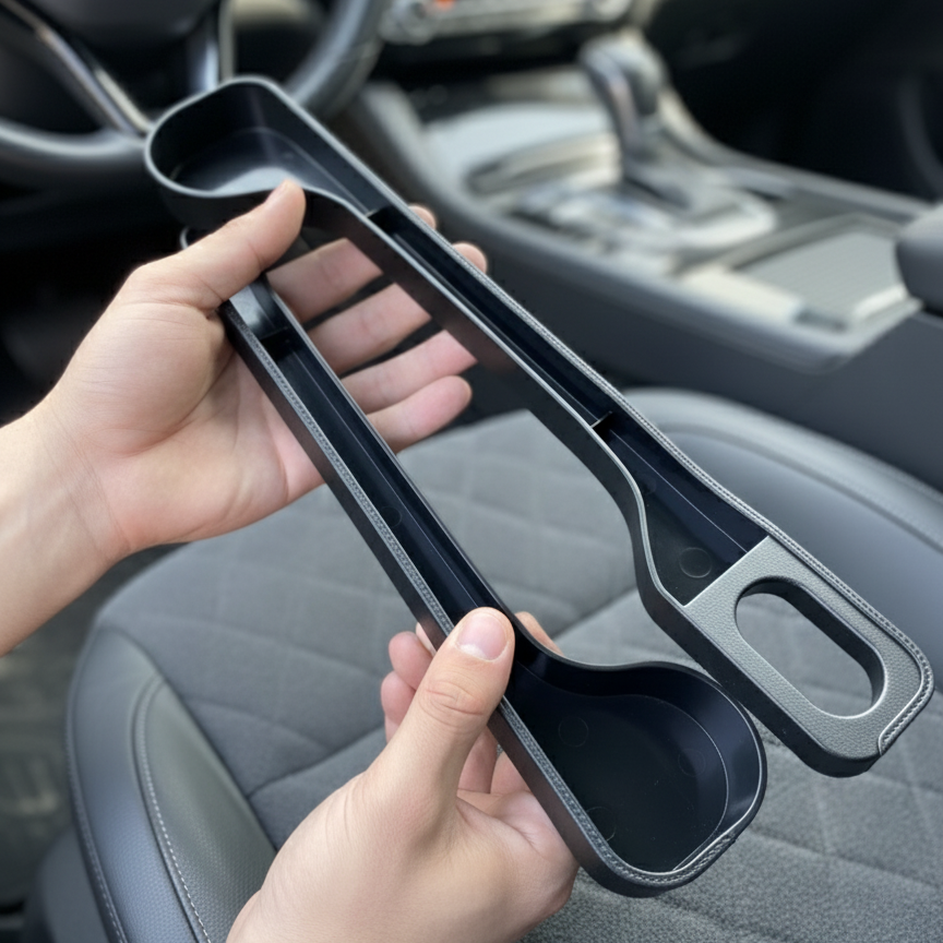 Car Seat Gap Fillers And Organizers – Space-Saving Car Accessory For Storing Essentials Black High Quality Durable Plastic