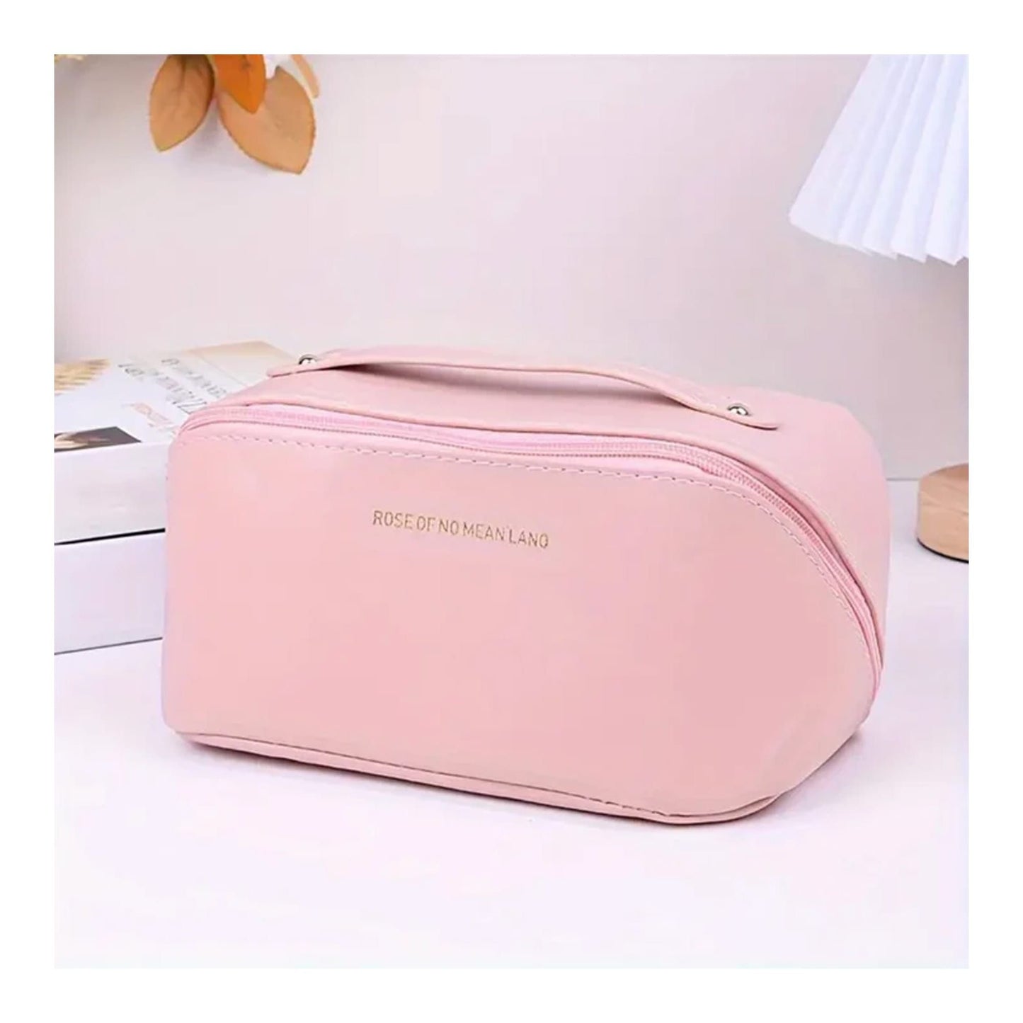 Large Capacity Travel Cosmetic Bag leather material durable