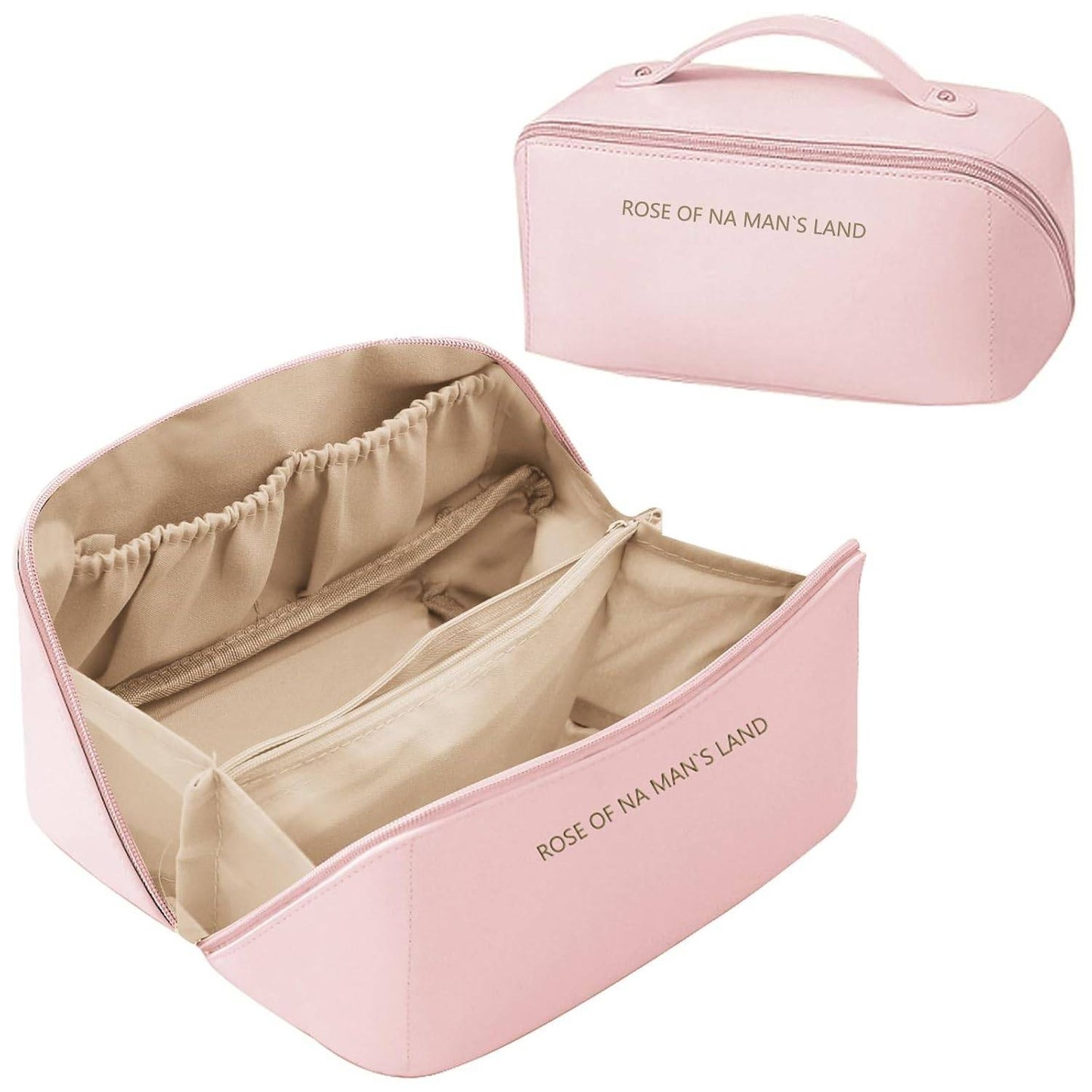 Large Capacity Travel Cosmetic Bag leather material durable