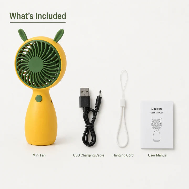 Portable USB Rechargeable Mini Handheld Fan | Lightweight Personal Cooling Fan | Strong Airflow | Portable Summer Cooling Fan (Random color)
