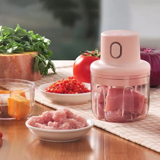 Single Bowl Electric Mini Grinder Food Chopper | Best Quality Food Chopper ( Pink Color ) - 250 ml