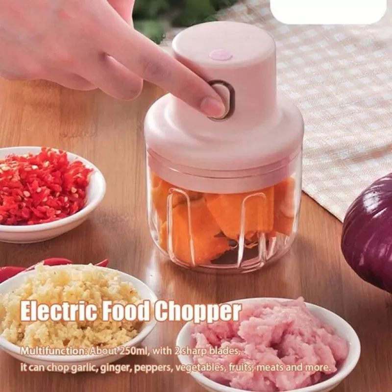 Single Bowl Electric Mini Grinder Food Chopper | Best Quality Food Chopper ( Pink Color ) - 250 ml