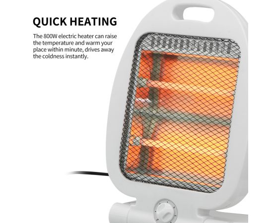 Electric Quartz stove Mini with 2 tubes-800W-2 power levels: 800W. Anti-tip, thermal protection