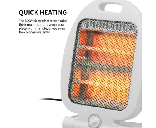 Electric Quartz stove Mini with 2 tubes-800W-2 power levels: 800W. Anti-tip, thermal protection