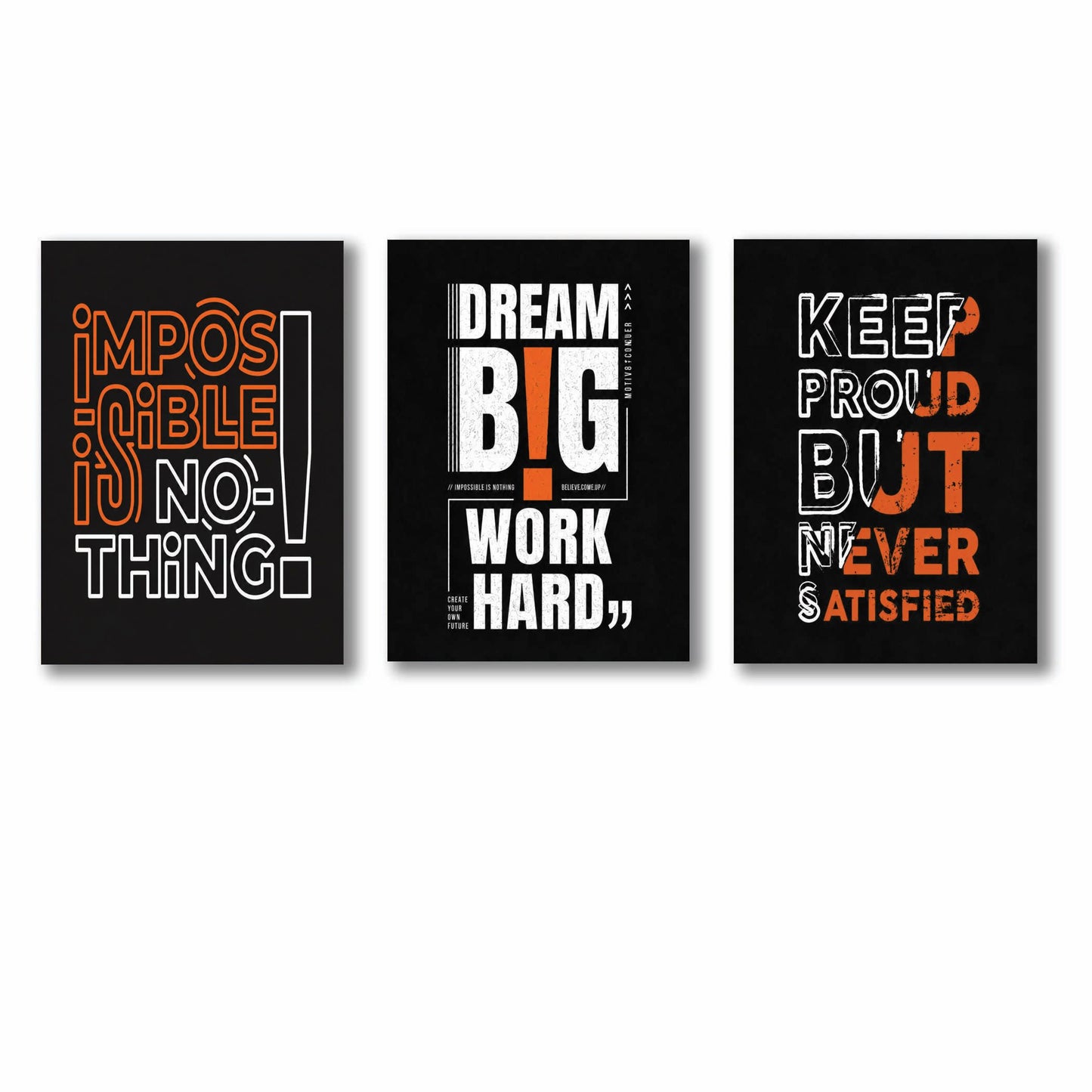 Set of 3 Premium Wall Art Photo Tiles – Modern Home Decor Sets 8x11