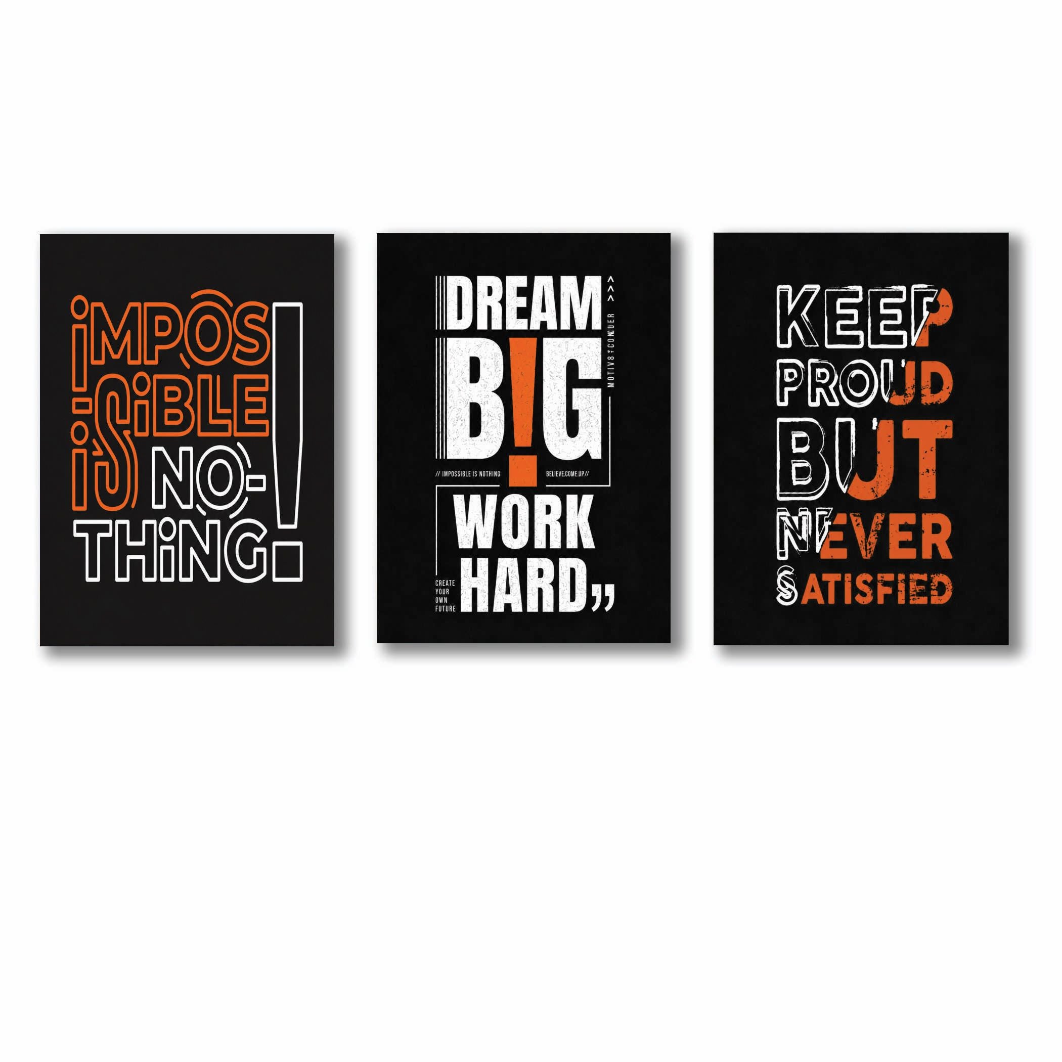 Set of 3 Premium Wall Art Photo Tiles – Modern Home Decor Sets 8x11